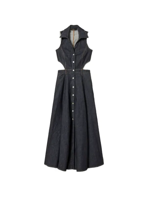 TWINSET long denim dress with cut-out Blue 261AP2363