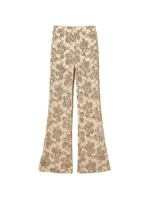 TWINSET sequin-embellished trousers Neutrals 261AT2141