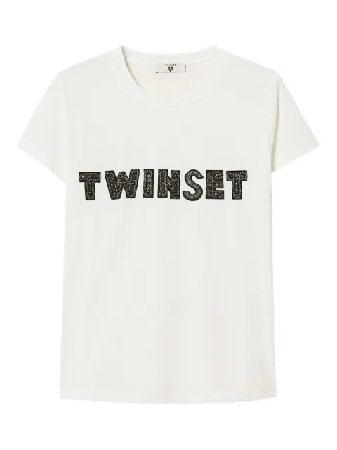 TWINSET T-shirt with embroidered patch logo White 261LB2PAA