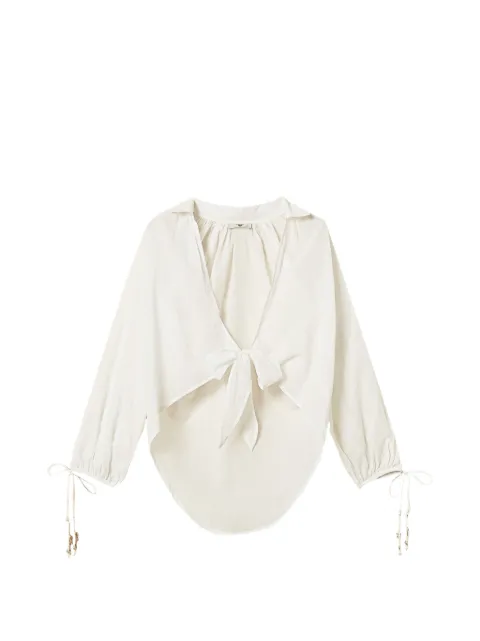 TWINSET muslin shirt with bow White 261LM2RAA