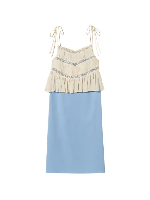 TWINSET lace-trim midi dress Blue 261AQ2094