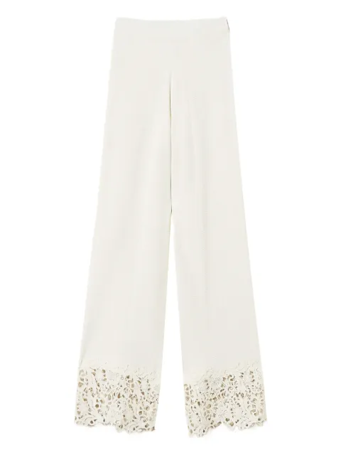 TWINSET knit trousers with lace White 261LB3GBB