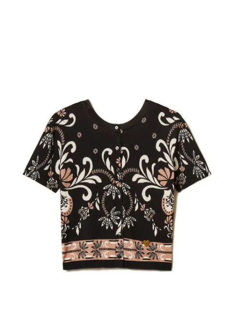 TWINSET cardigan with foulard print Black 261LB3CCC