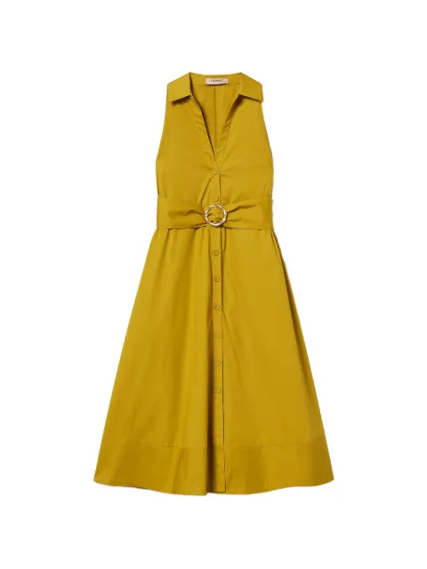 TWINSET sleeveless-shirt midi dress Yellow 261TT2223