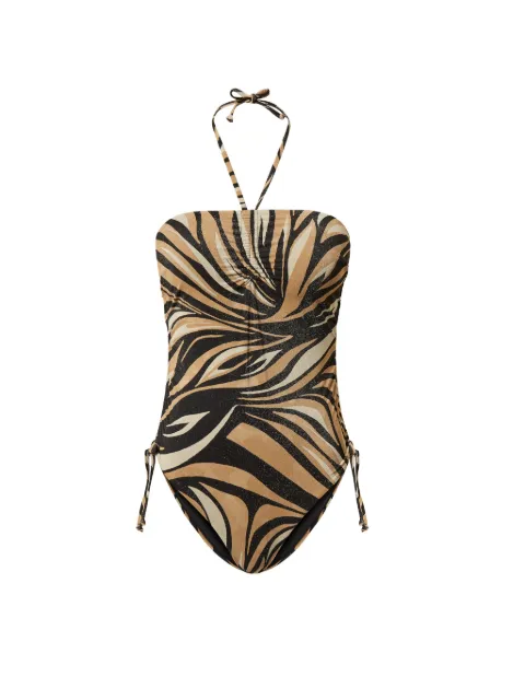 TWINSET one-piece swimsuit with lurex and print Black 261LBMF00