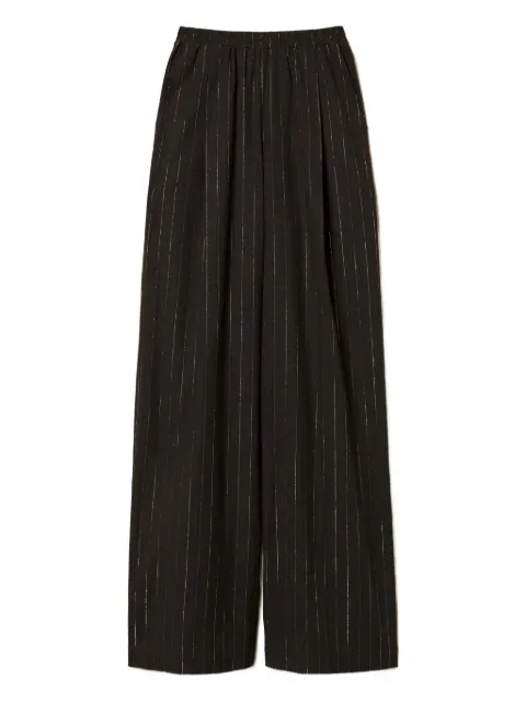 TWINSET wide lurex pinstripe trousers Black 261LB2QFF