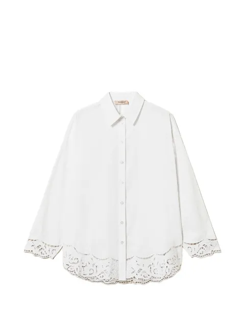 TWINSET poplin shirt with embroidery White 261TP2430