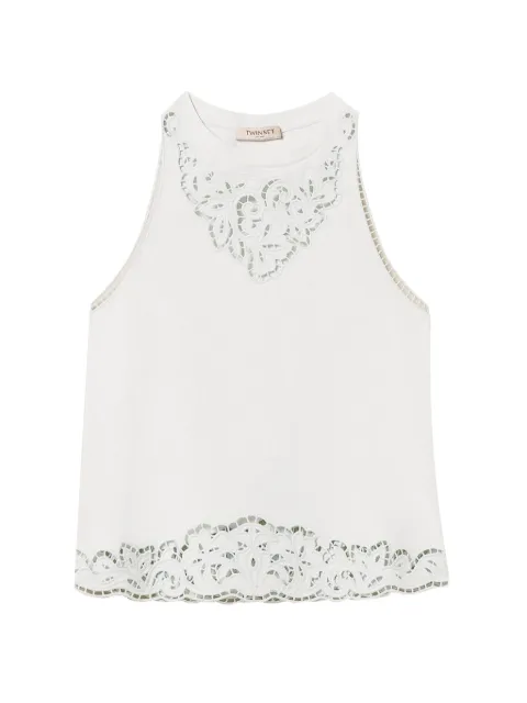 TWINSET top with inlaid embroidery Blue 261TP2441