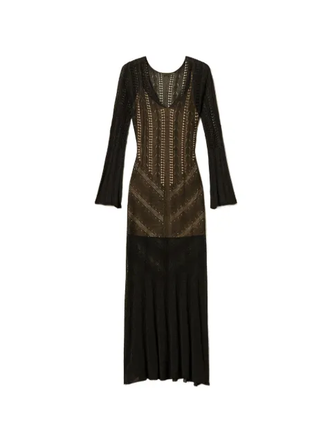 TWINSET long knit dress with lurex Black 261TT3134