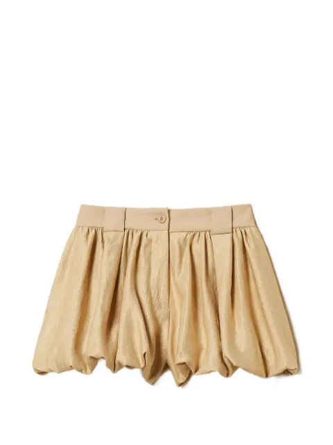 TWINSET laminated balloon shorts Gold 261TT2533