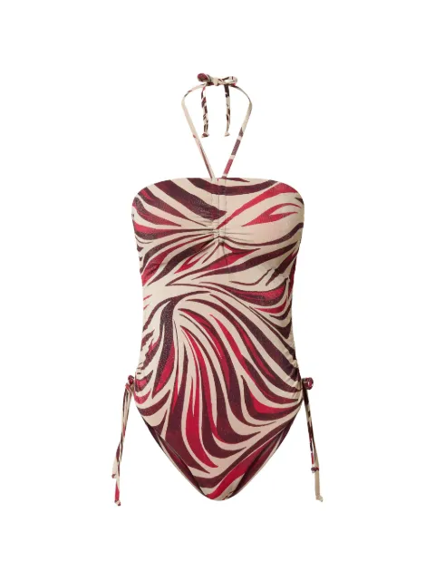 TWINSET one-piece swimsuit with lurex and print Pink 261LBMF00