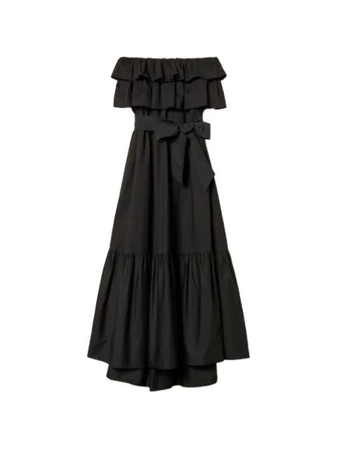 TWINSET off-shoulder long poplin dress Black 261AP2133
