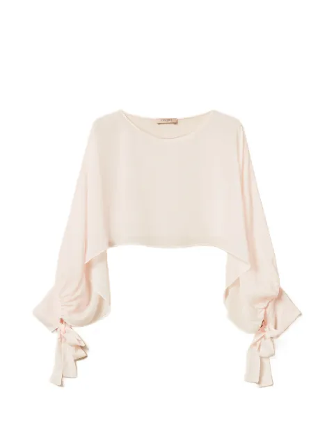 TWINSET bow-detail cropped blouse Pink 261TP2791