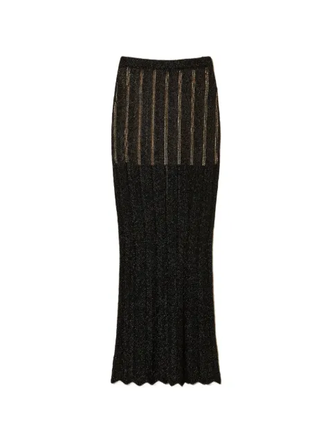 TWINSET long knit skirt with lurex Black 261TT3323