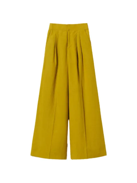 TWINSET linen blend wide leg trousers Green 261TT2552