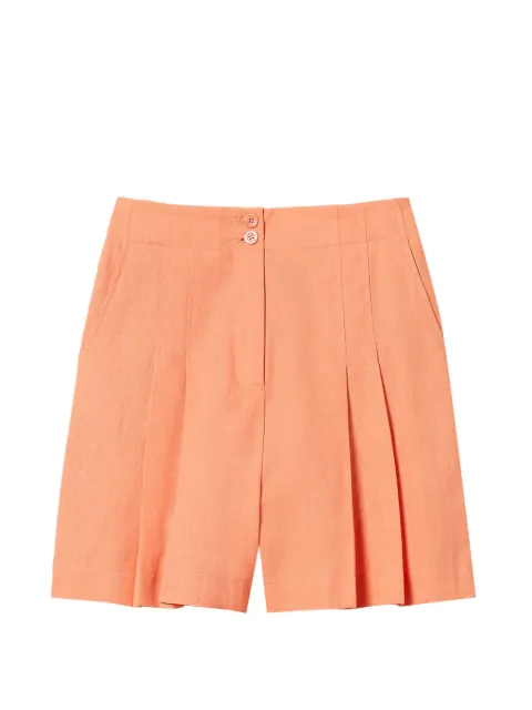 TWINSET linen blend shorts with pleats Orange 261TF2026