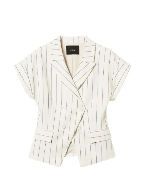 TWINSET double breasted pinstripe jacket White 261AP2085