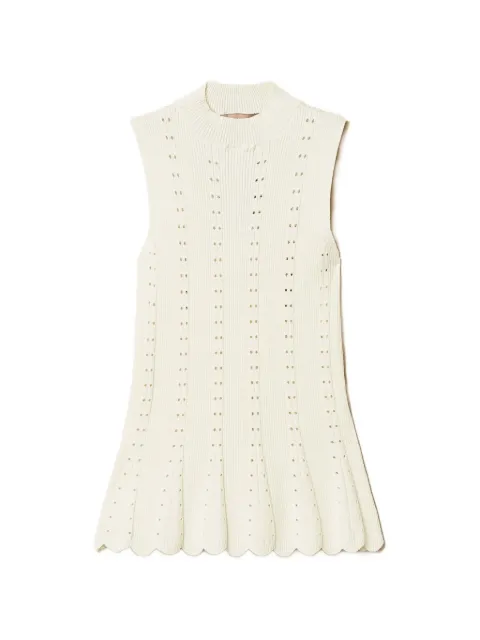 TWINSET turtle-neck knit top with scalloped hem Neutrals 261TP3052