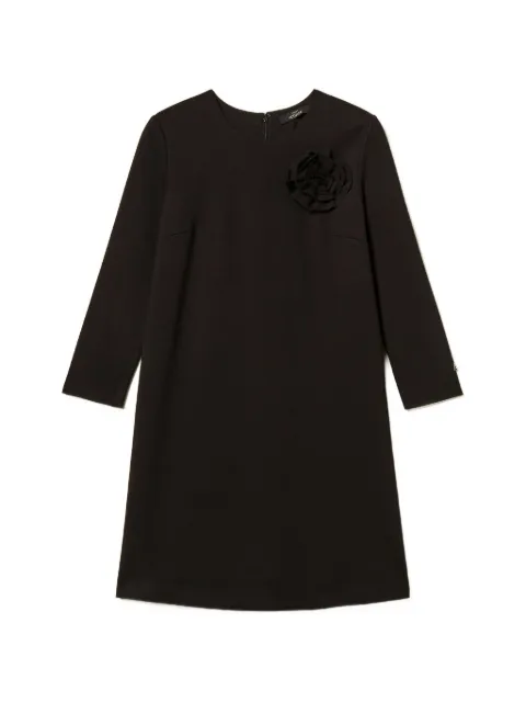 TWINSET short dress with floral brooch Black 261AP214A