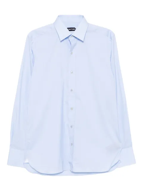 TOM FORD long-sleeves cotton shirt Blue HSBS01CGS02