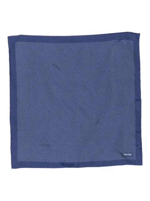 TOM FORD dot-print silk pocket scarf Blue SPR001S0214