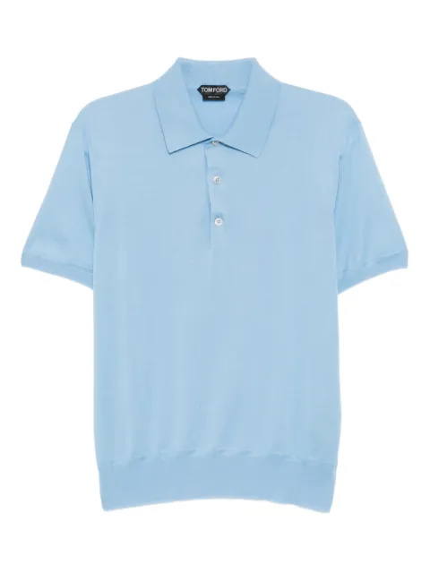 TOM FORD short-sleeves cotton polo shirt Blue KPS035YMC040