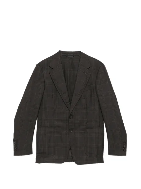 TOM FORD plaid blazer Brown JDSG01WSP54