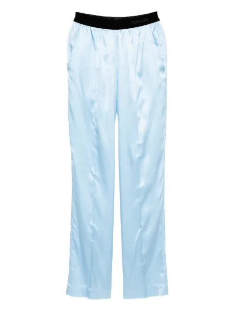 TOM FORD satin trousers Blue PAW683FAX881