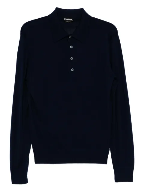 TOM FORD wool polo shirt Blue KPL053YMW103