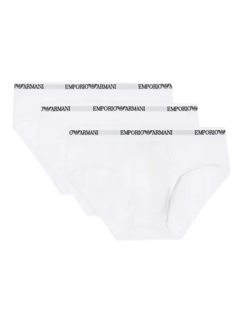 Emporio Armani logo-detailed briefs (pack of three) White EM000258AF14132M0066