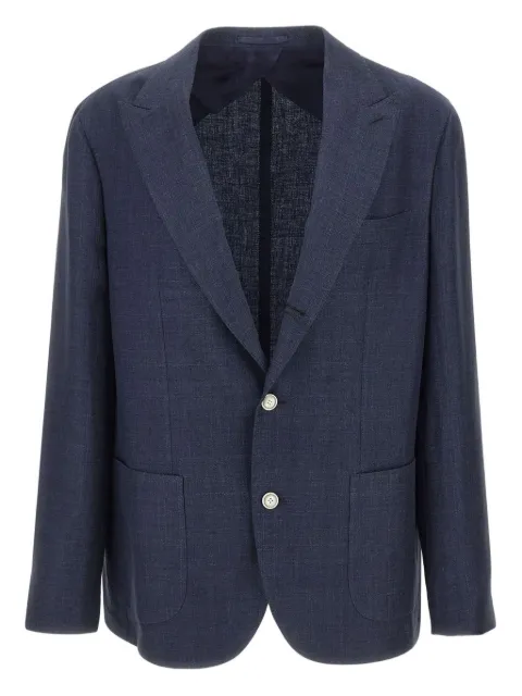 Barba peak-lapel patch-pocket blazer Blue 1905020001