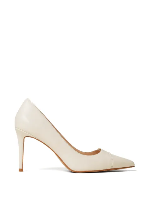 TWINSET logo-engraved buckle heeled pumps Neutrals 261TCP030