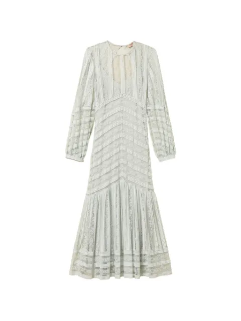 TWINSET long striped lace dress Neutrals 261TP2542
