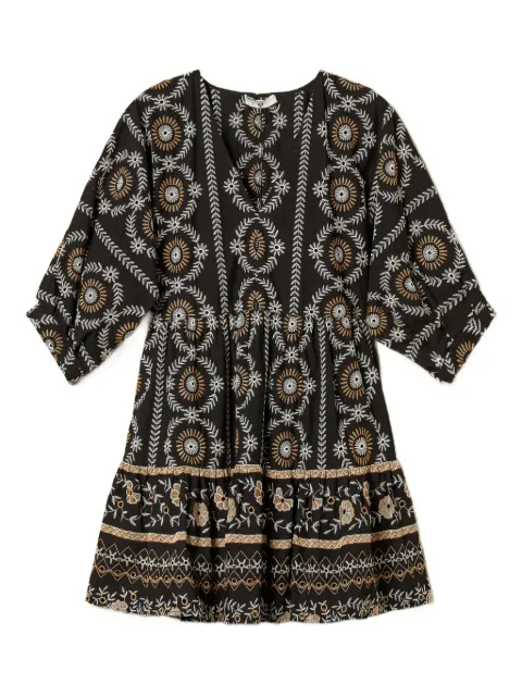 TWINSET short muslin dress with broderie anglaise Black 261LB2TGG