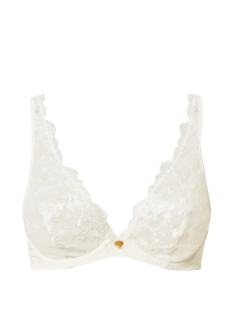 TWINSET embroidered tulle underwired bra White 261LL6C55