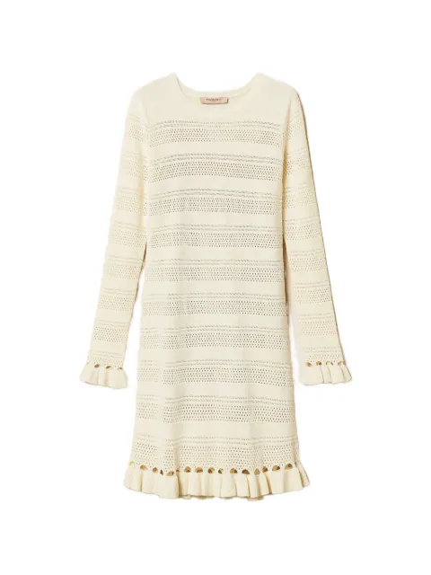 TWINSET short knit dress with ruffles Neutrals 261TP3081