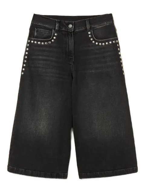 TWINSET denim bermuda shorts with studs Black 261AP2263