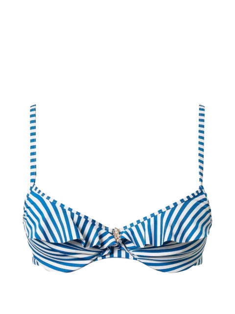 TWINSET striped jacquard bikini top Blue 261LMMC55