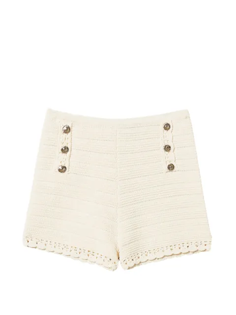 TWINSET knit shorts with crochet detail Neutrals 261TP3075