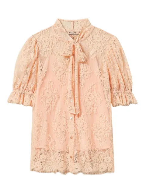 TWINSET lace shirt with bow Pink 261TP2625
