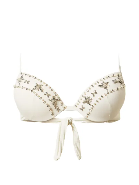 TWINSET embroidered push-up bikini top White 261LBMC44