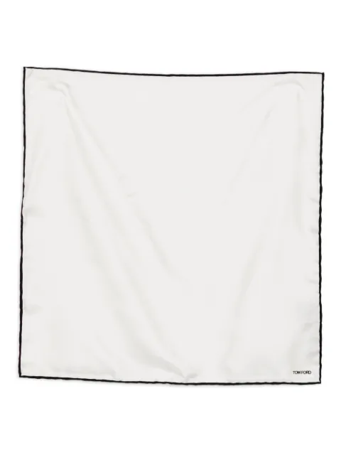 TOM FORD contrast-trim pocket square White SPR001SPS10