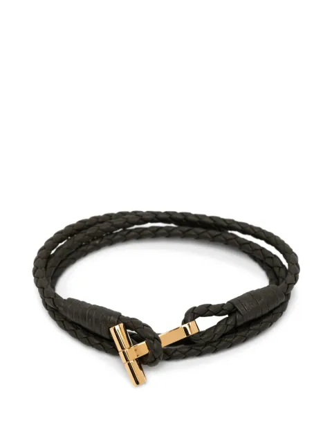 TOM FORD T-bar braided bracelet Brown JM005ICL002G