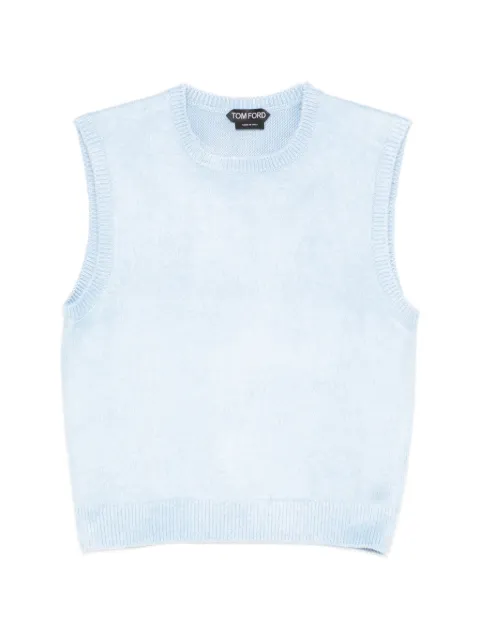 TOM FORD round-neck knit vest Blue MAK1433YAX1023
