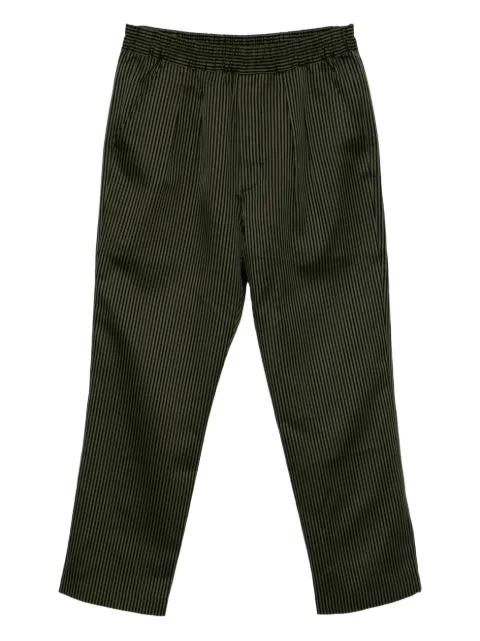 TOM FORD Bengal-stripe pleated trousers Green SJC014FMC300