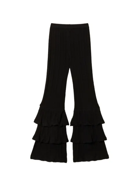 TWINSET knit trousers with ruffles Black 261TT3054