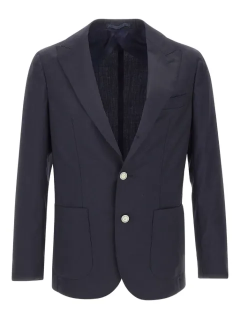 Barba peaked-lapels button-fastening blazer Blue 1901020001