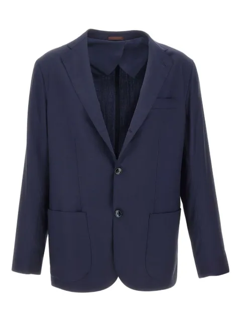 Barba chest-pocket three-button blazer Blue 35082LELLO0001