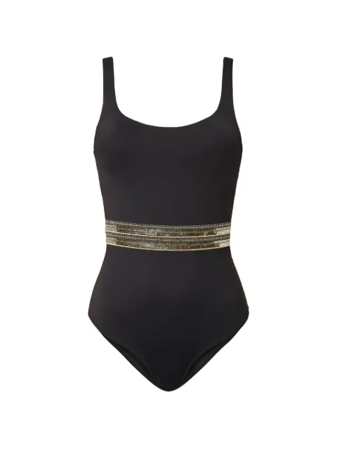 TWINSET one-piece swimsuit with sequin embroidery Black 261LBMG00