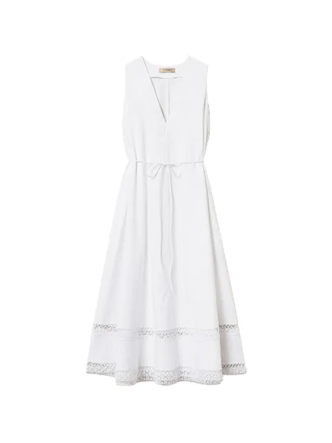 TWINSET poplin long dress with embroidery White 261TT2250